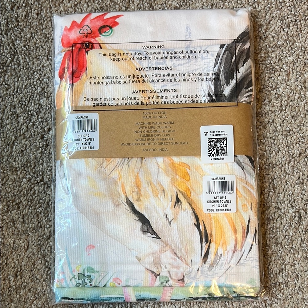 Maison d'Hermine Rooster Tea Towel Set - Picture 4 of 4